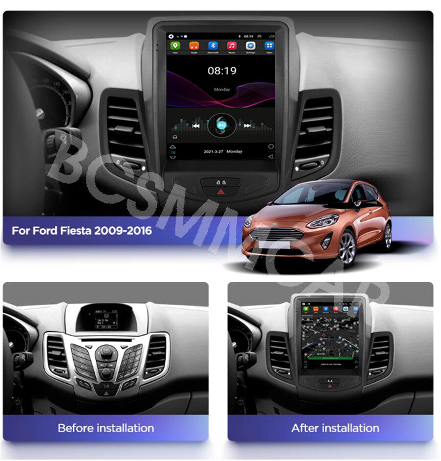 Fit for Ford Fiesta 2009-2016 Android 13 9.7 For CarPlay Car Radio Stereo GPS