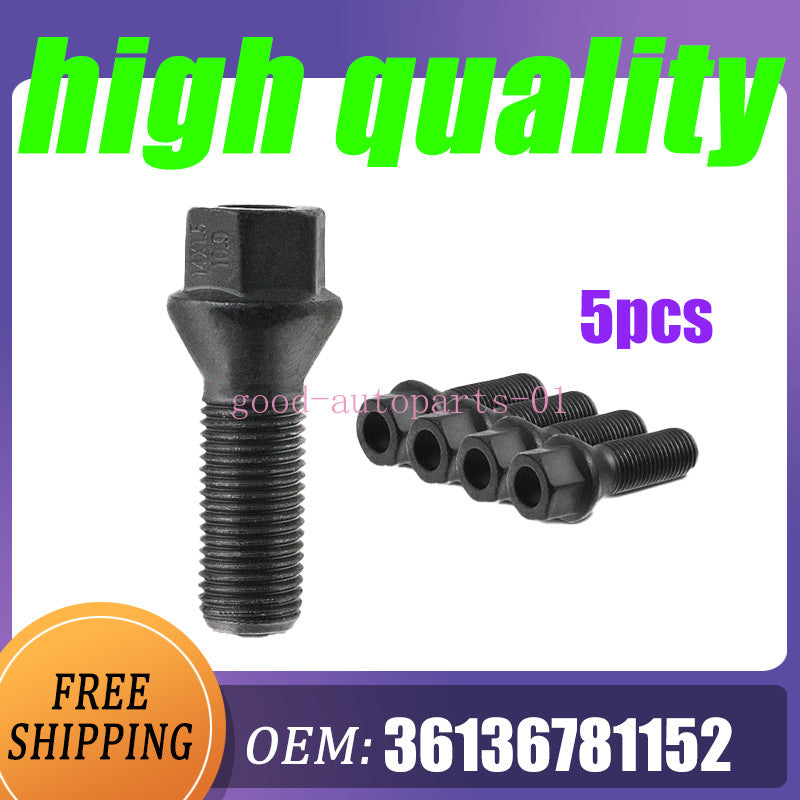 5-piece set of black wheel lug bolts and nuts 36136781152 suitable for BMW X3 E83 7 Series E65 E66