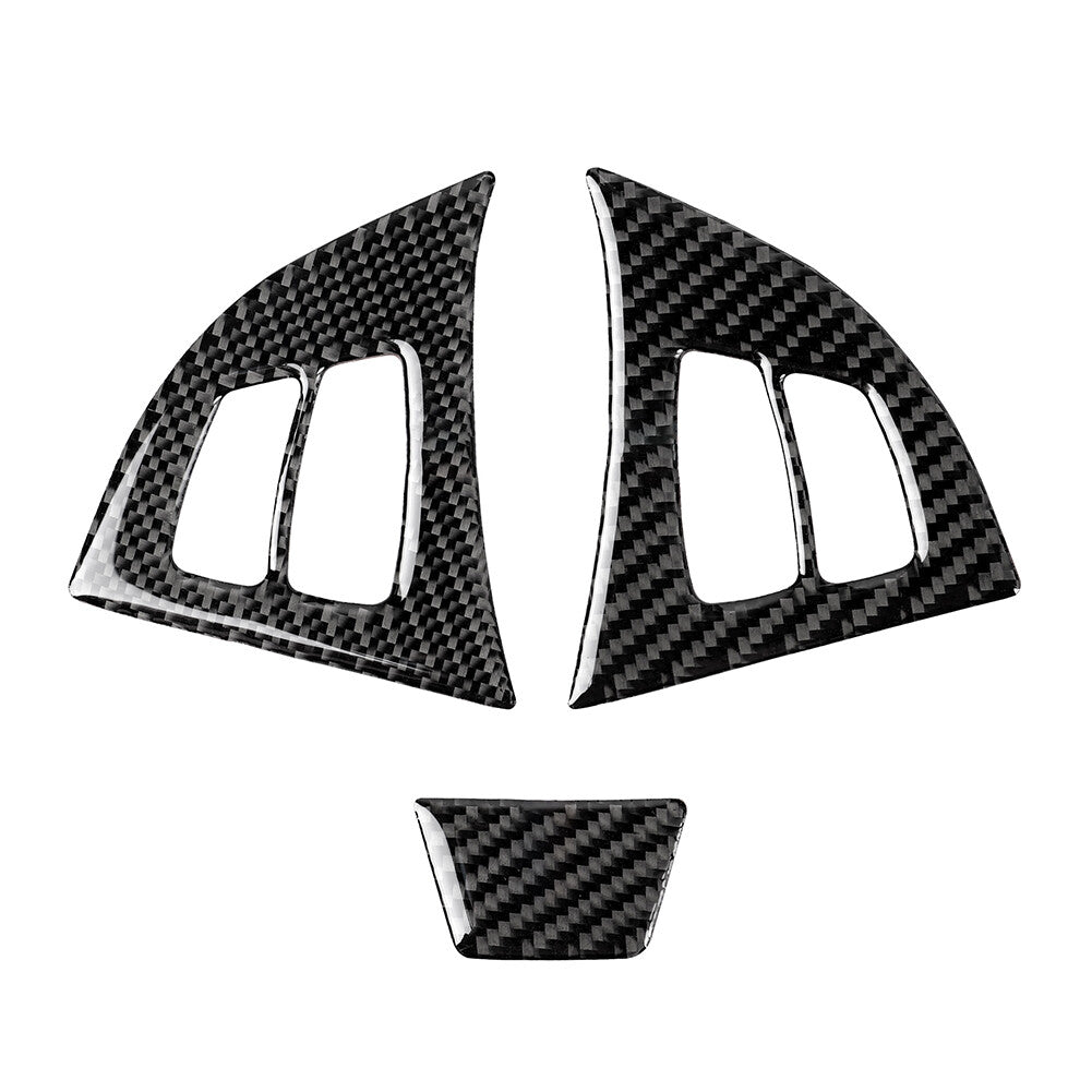 Interior Steering Wheel Cover Trim Fit for BMW X5 X6 E70 E71 Carbon Fiber Auto 3PCS