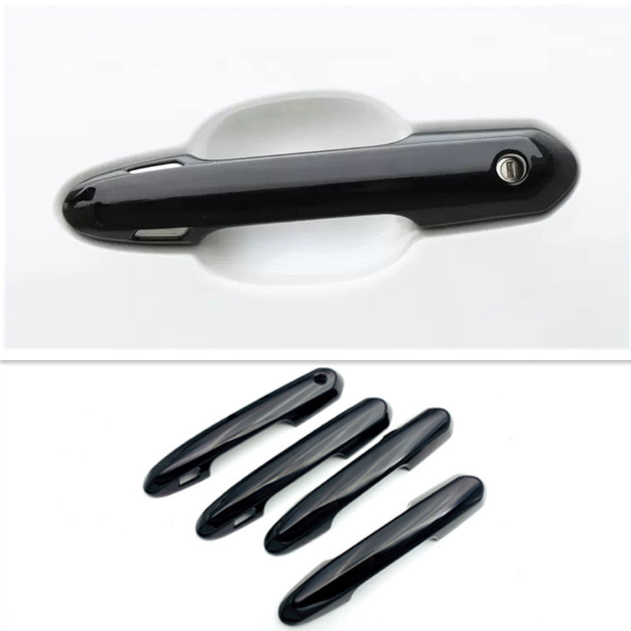 Gloss Black Front Door Handle Cover Trim for Toyota Highlander 2020-2024