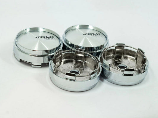 4x66mm Volk Rays Chrome Alloy Badge Wheel Center Hub Cap Edge Cap Decal Badge