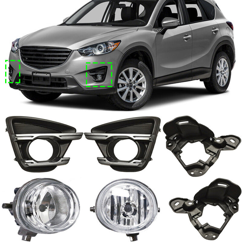 6-piece fog light set + fog light cover + fog light bracket suitable for Mazda CX-5 2013 2014 2015-16