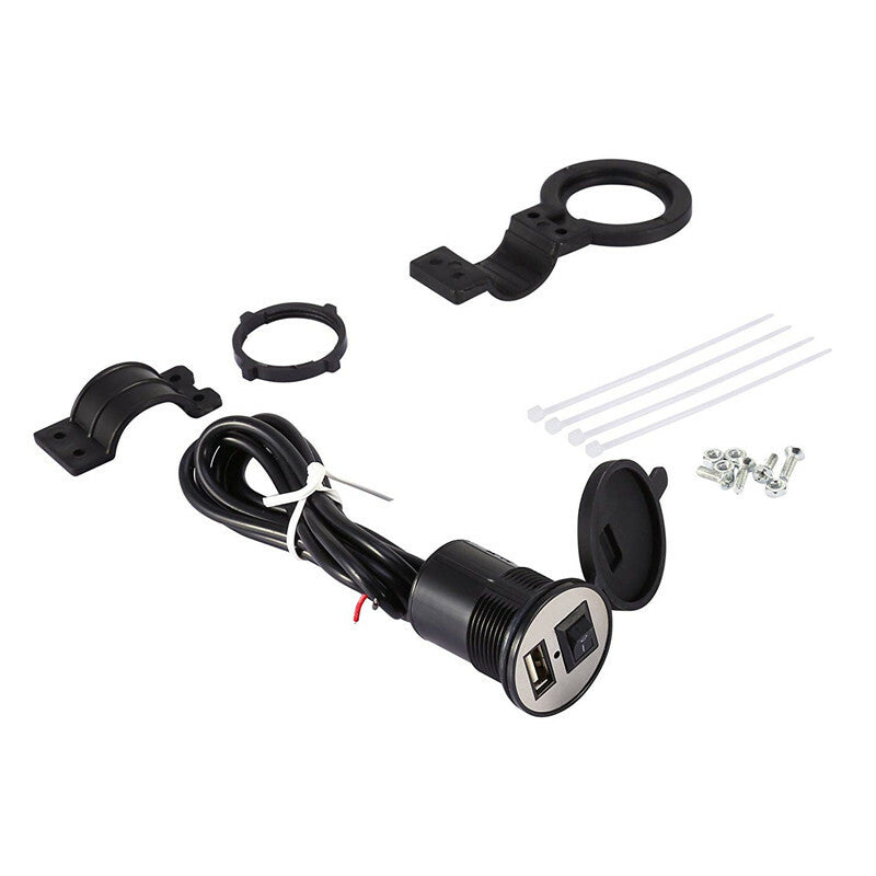 Motorcycle USB Charger Adaptor Switch Waterproof Power Charger Socket Adapter