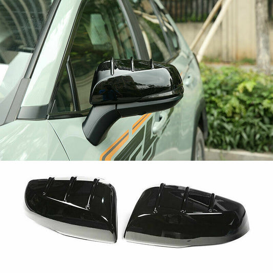 For 2019-2023 for Toyota RAV4 Gloss Black Stripe Outer Rear View Mirror Cover Trims