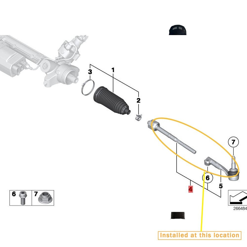 Suitable for BMW X5 G05 tie rod ball joint (L) Equipment Manufacturer: 32106884809