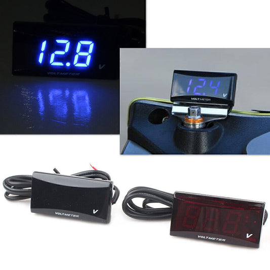 for Mini LED Digital Voltmeter Voltage Meter Instruments Gauge Red / Blue Universal