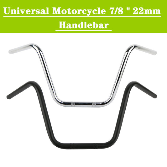 General Motorcycle 7/8 inch 22 mm Handlebar High Waist Trailer Steel Chrome/Black