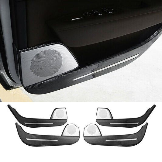 for Volvo S90 2017-2022 Carbon Fiber ABS Inner Door Anti-Kick Panel Cover Trim