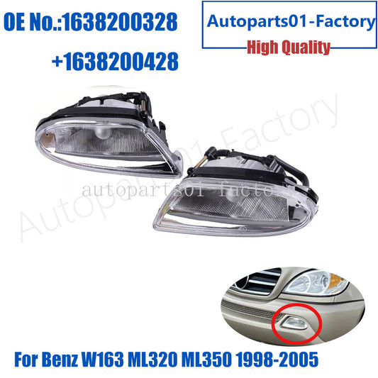 1Set Left+Right Fog Light Driving Lamp Fit for Benz W163 ML320 ML350 1998-2005