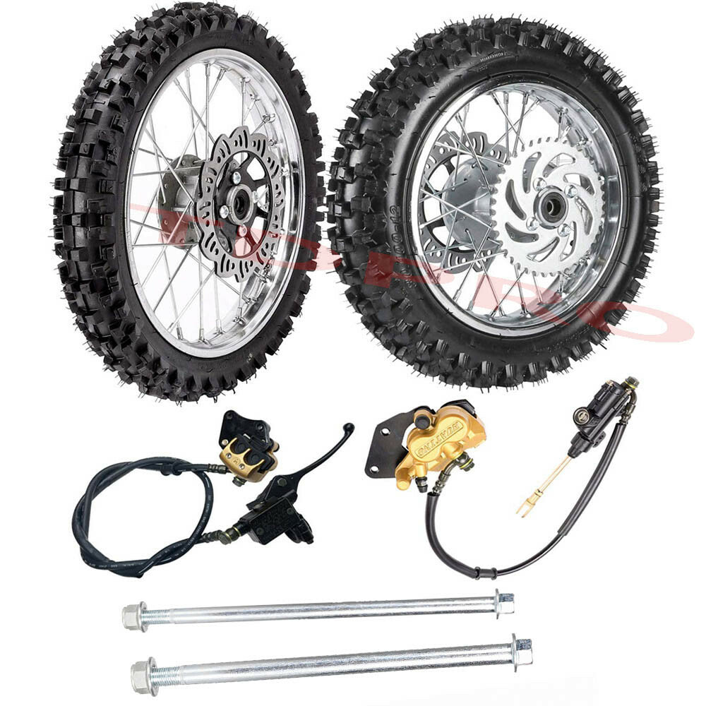 14-inch and 12-inch front and rear tire and rim assembly for SSR Apollo 125cc Dirt Pit bicycle