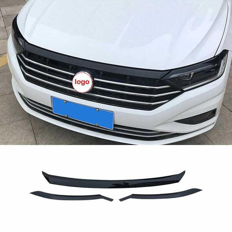 for Volkswagen for Jetta Mk7 2019-23 Engine Hood Strip Front Grille Grill ABS Black