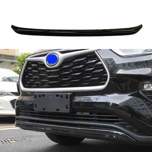 1P ABS Front Bumper Grille Lower Strip for Toyota Highlander Gloos Black 2020-24