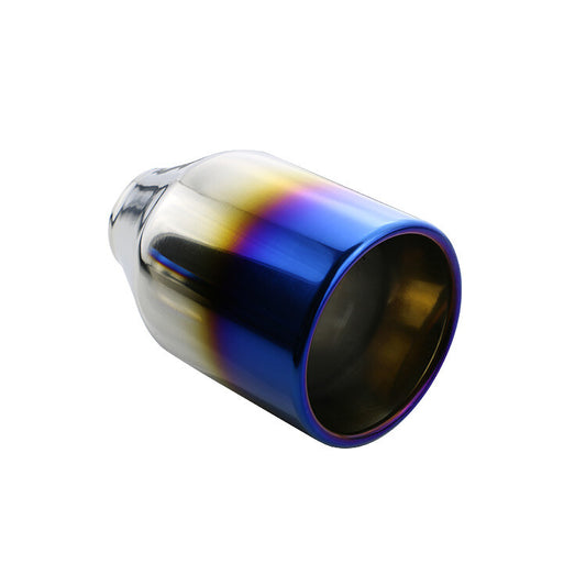 Universal 2 ID 4 OD Exhaust End Tips Muffler Blue Tip Rolled 142mm Straight