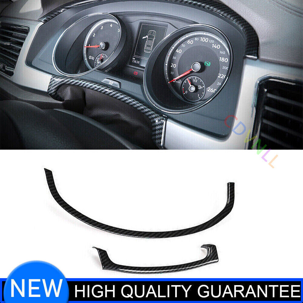 for Volkswagen Atlas 2018-23 Carbon Fiber Dashboard Instrument Cover Strip Trim
