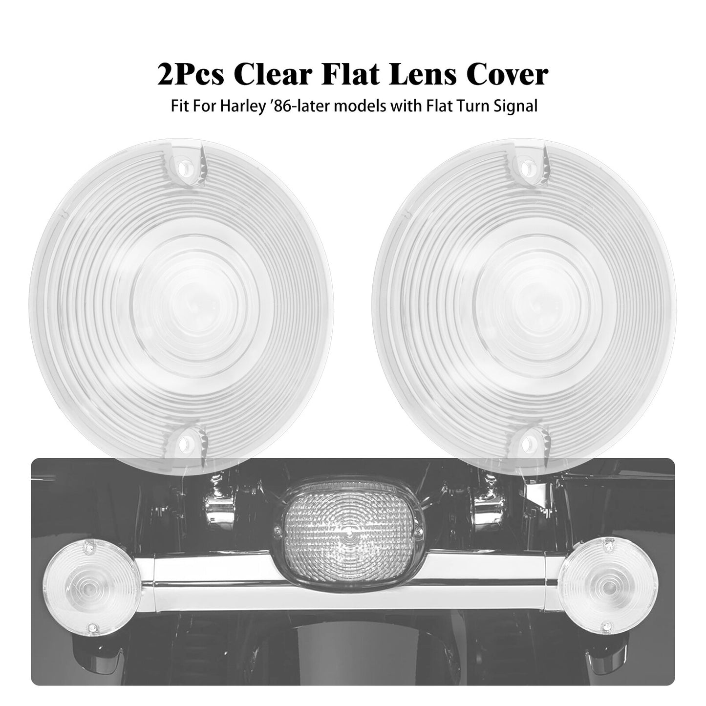 Clear Turn Signal Light Lens Cover for Harley Touring Road Electra Glide 86-2023