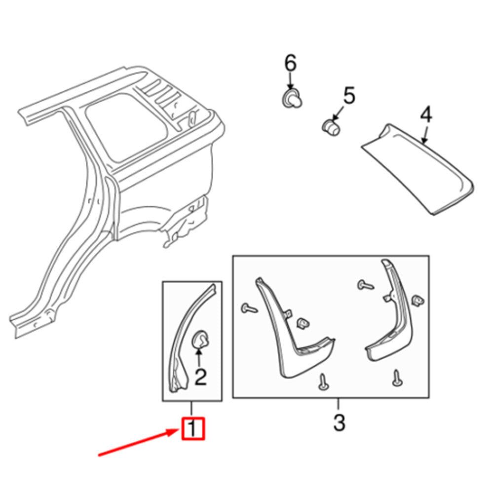 Rear Flare Wheelarch Moulding for Land Rover for Range Rover Sport 06-13 LR031456