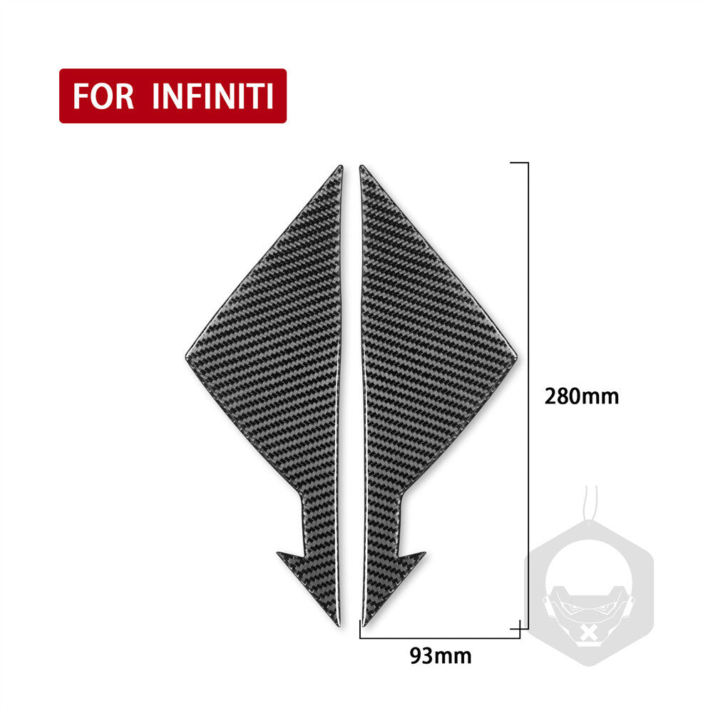 Carbon Fiber Side Rearview Mirror A-Pillar Trim for Infiniti G37 Sedan 2007-2013