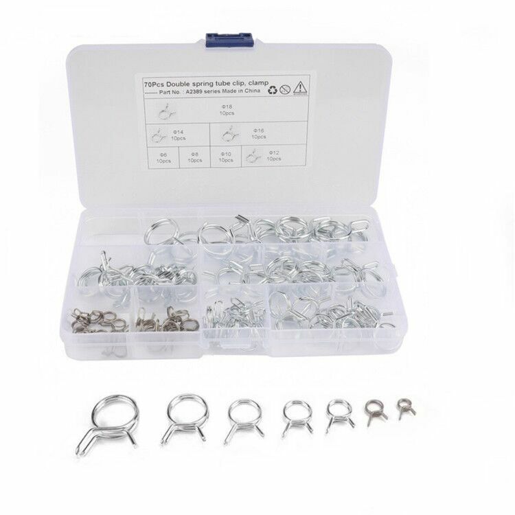 70pcs ¦µ6-¦µ18 Spring Clip Vacuum Fuel Oil Hose Line Band Clamp Motorcycle ATV