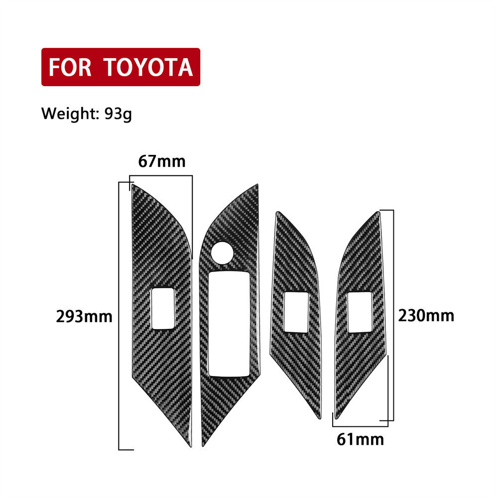 For T@yota Hilux Revo 2015-21 RHD Carbon Fiber Window Lift Switch Button Cover B