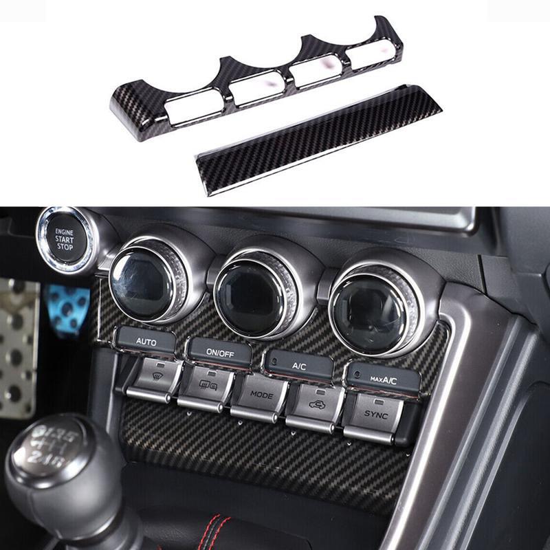 2x Carbon ABS Air Conditioner Knob Panel Trim for Toyota GR86/ for Subaru BRZ 2022-23