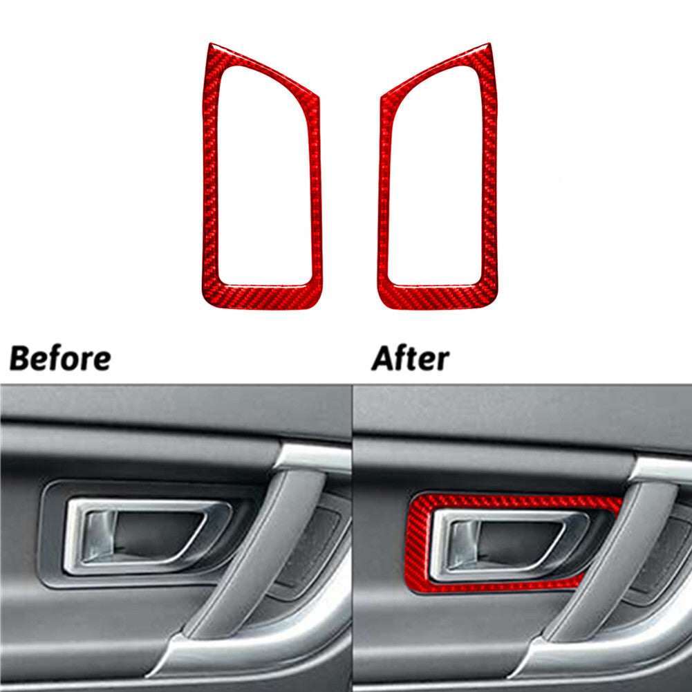 Red Carbon Fiber Rear Door Handle Trim for Land Rover Discovery Sport 2015-2019