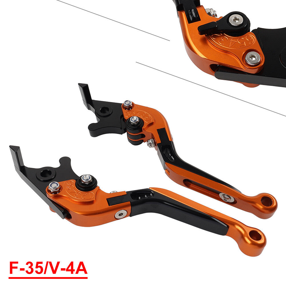 Folding Extendable Brake Clutch Levers for Suzuki GSXR600 GSXR750 11-21 Orange