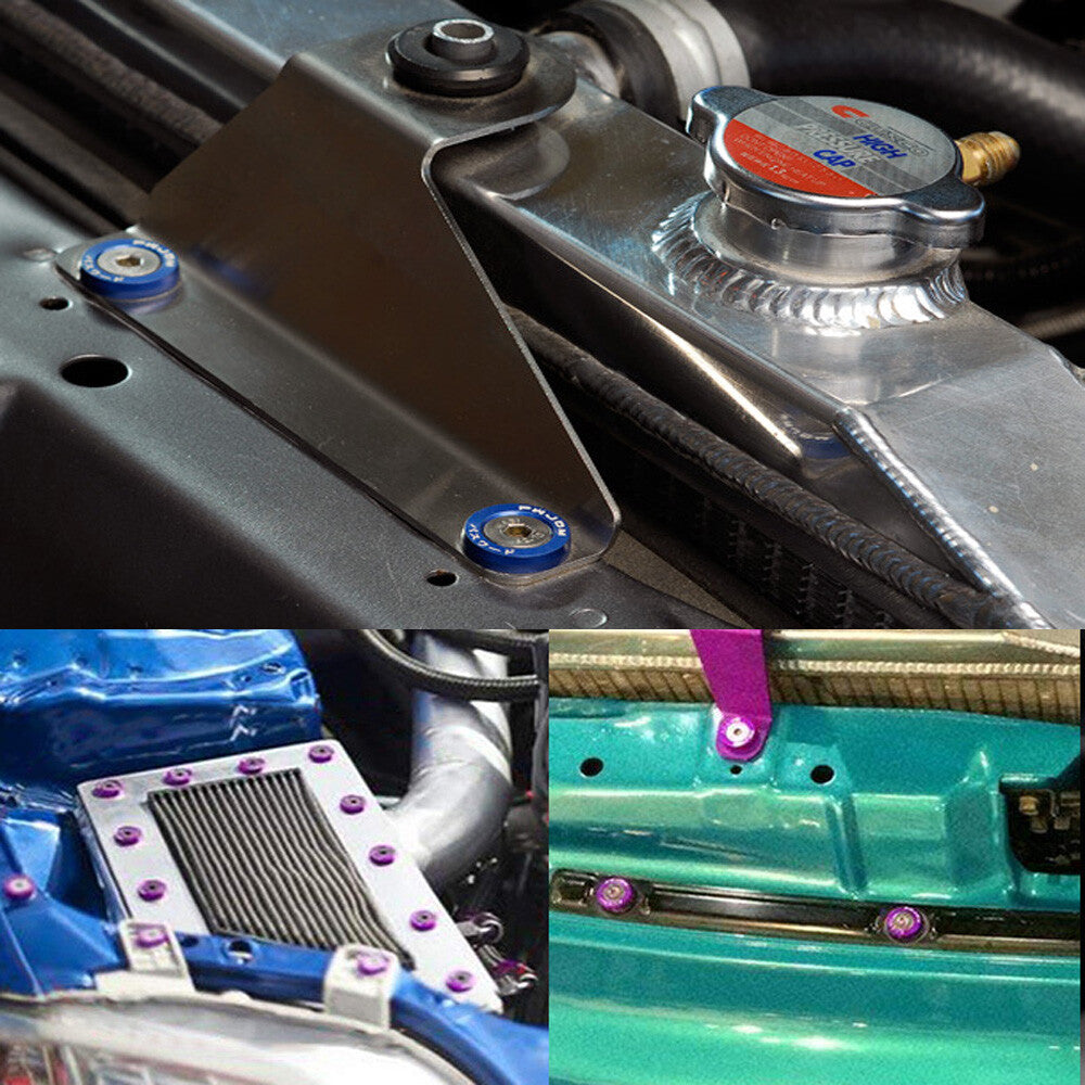 Neo Chrome JDM Billet Aluminum Fender Bumper Washer Bolt Engine Bay Dress Up Kit