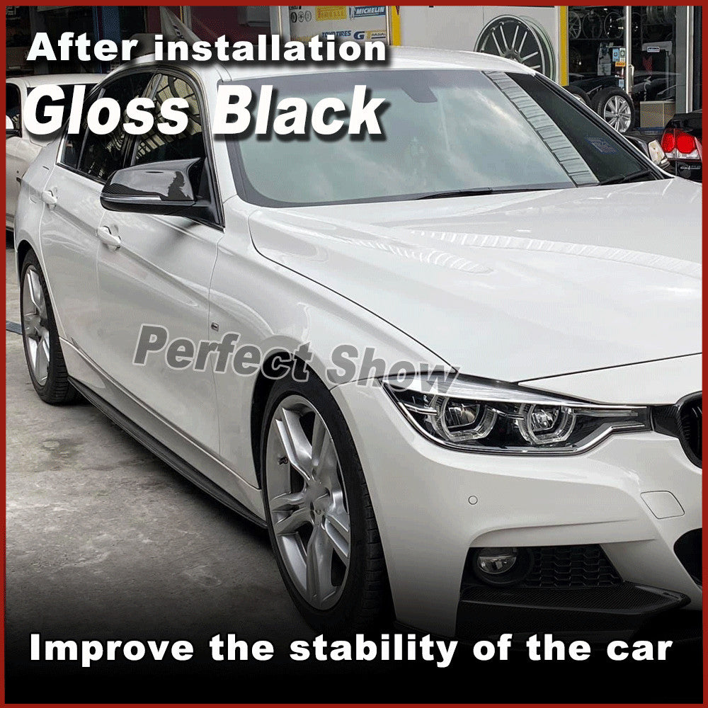 for BMW F30 320i 328i 340i M Sport 2012-18 Glossy Black Side Skirt Extension Lip