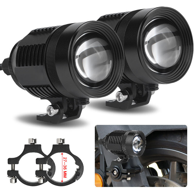 2X Motorcycle Motorbike Headlight Hi/Lo LED Spot Fog Lights Lamp Driving Offroad