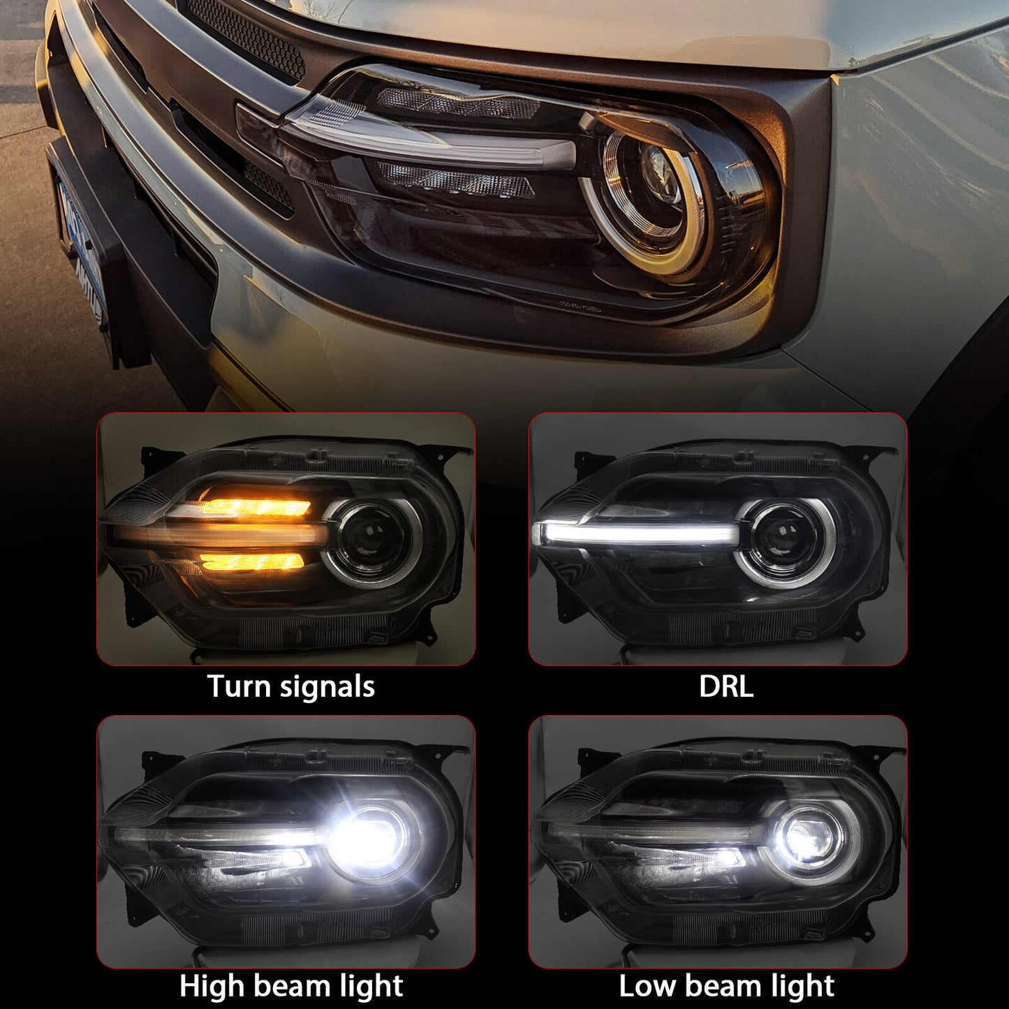 2P for 2021-2024 for Ford for Mustang Sport with LED Signature Projector Headlights (LH, Right Handhold)