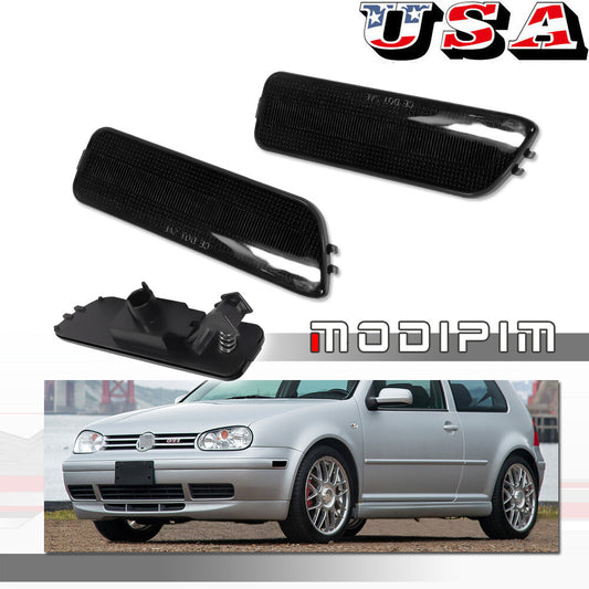 2-Piece Clear Front Corner Side Marker Lights for Volkswagen MK4, for Golf R32, GTI, for Jetta Cabrio