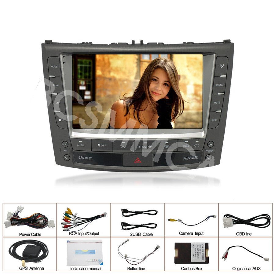 For Apple Carplay Car Stereo Radio GPS BT Fit for Lexus IS250 IS350 2005-2012