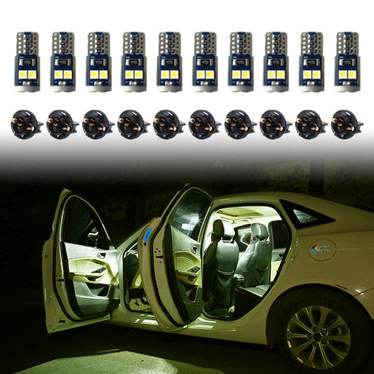 10Pcs T10 3030-6SMD LED Lights License Plate High Lights Bulb Warm White Light
