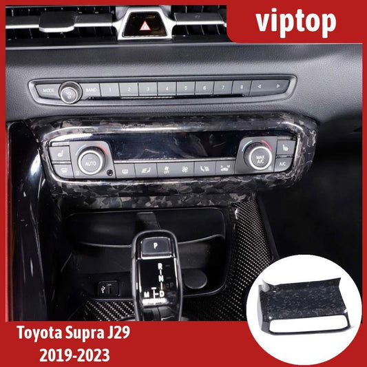 for Toyota Supra 2019-2023 Forged Carbon Dashboard AC Control Panel Cover Trim