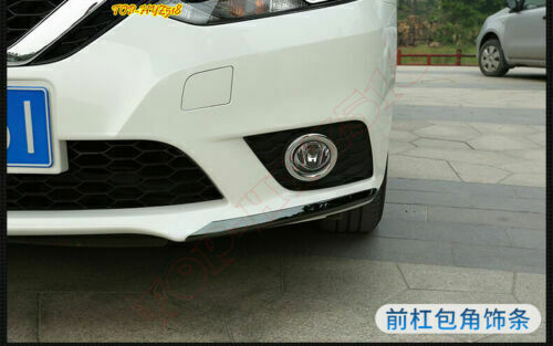 3x for Nissan Sentra 2020-23 Black Steel Front bumper Guard Strip cover Trim Kit