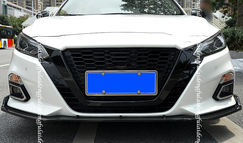 for Nissan Altima 19-2022 gloss black FRONT Bumper Grills Moulding Cover Trim 3x