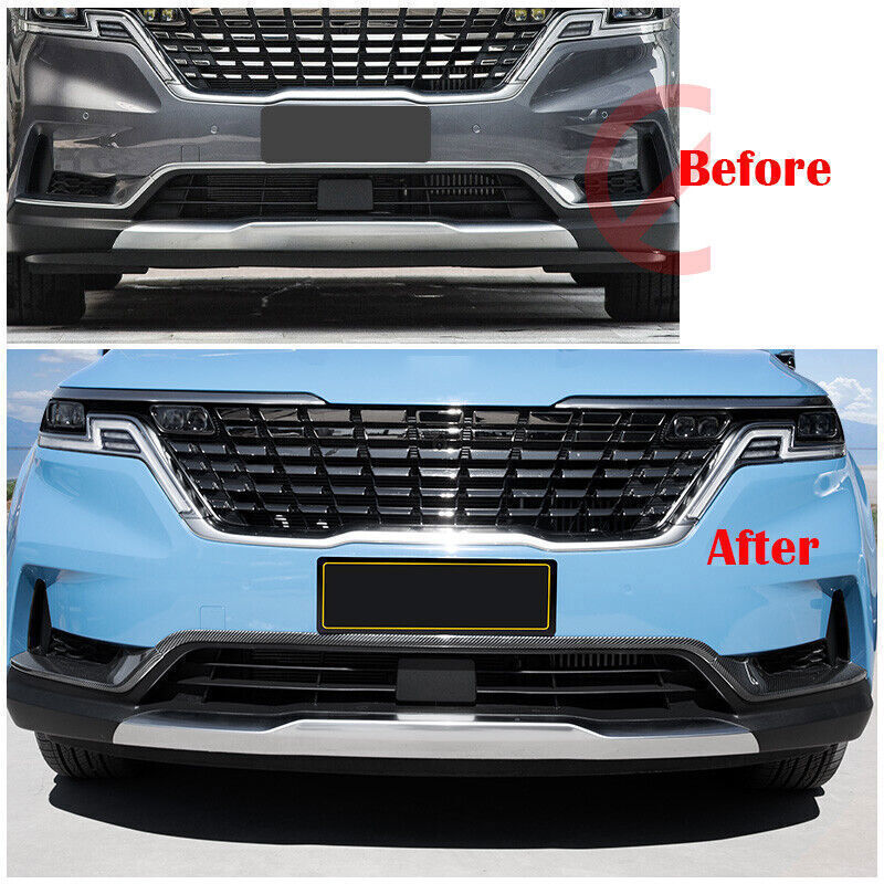 for Kia Carnival 22-24 Carbon Fiber Bumper lower Grille Fog Lamp Eyelids Trim 3X