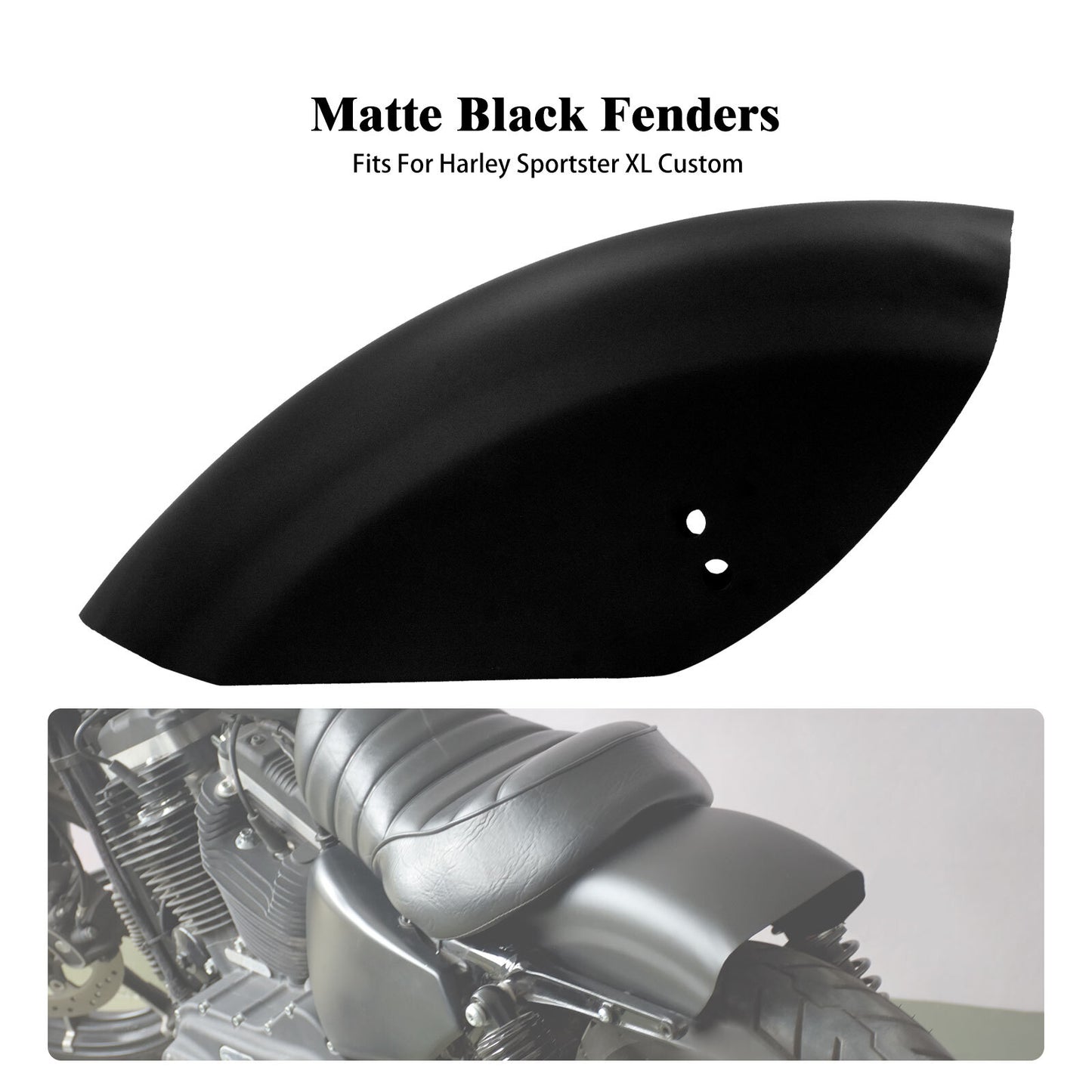 Matte Black Flat Rear Fender Mudguard Fit for Harley Sportster XL Iron 1986-2023