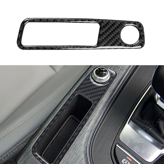 Console Volume Adjustment Panel Cover Trim Carbon Fiber for Audi A4 B9 17-20 RHD