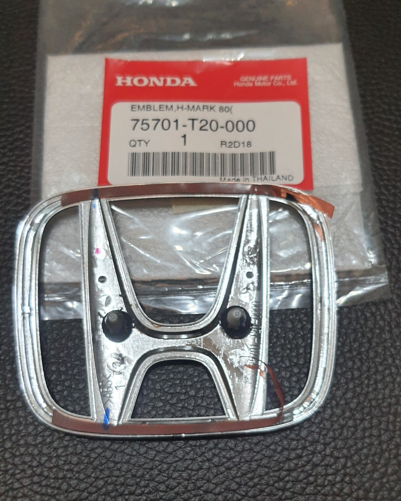 2-Piece H FE Black Glossy Embroidered Badge for Rear for Honda for Civic FE 2021-2023