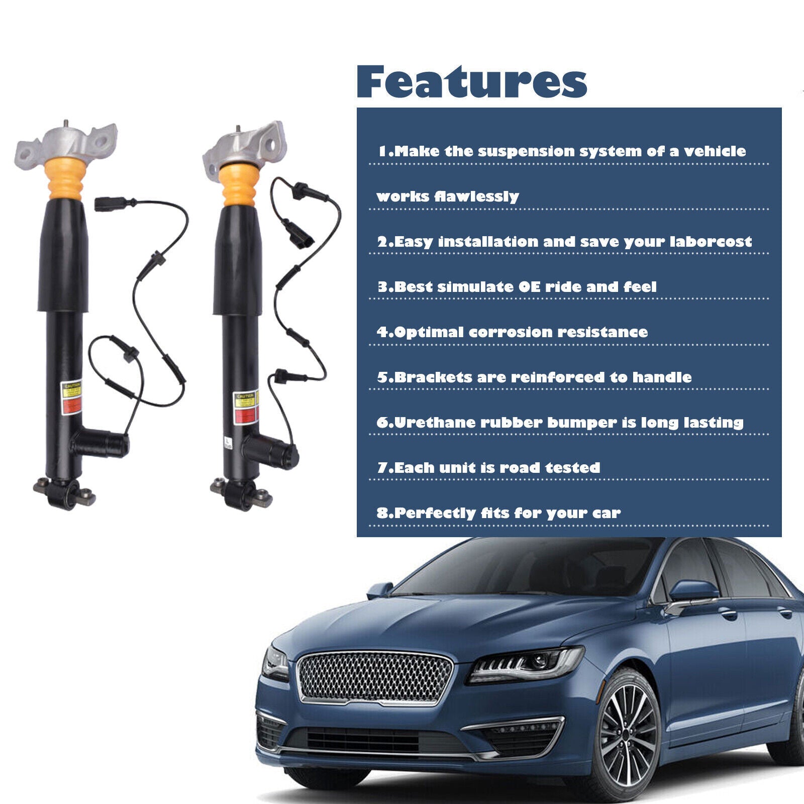 2-piece front shock absorber strut assembly for Mercedes C117 W246 W176 CLA250 B250 A45 AMG 11-19