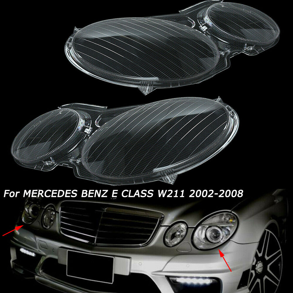 Headlight Lens Cover Headlamp Shell for BENZ W211 2002-2008 E320 E350 E500 E300