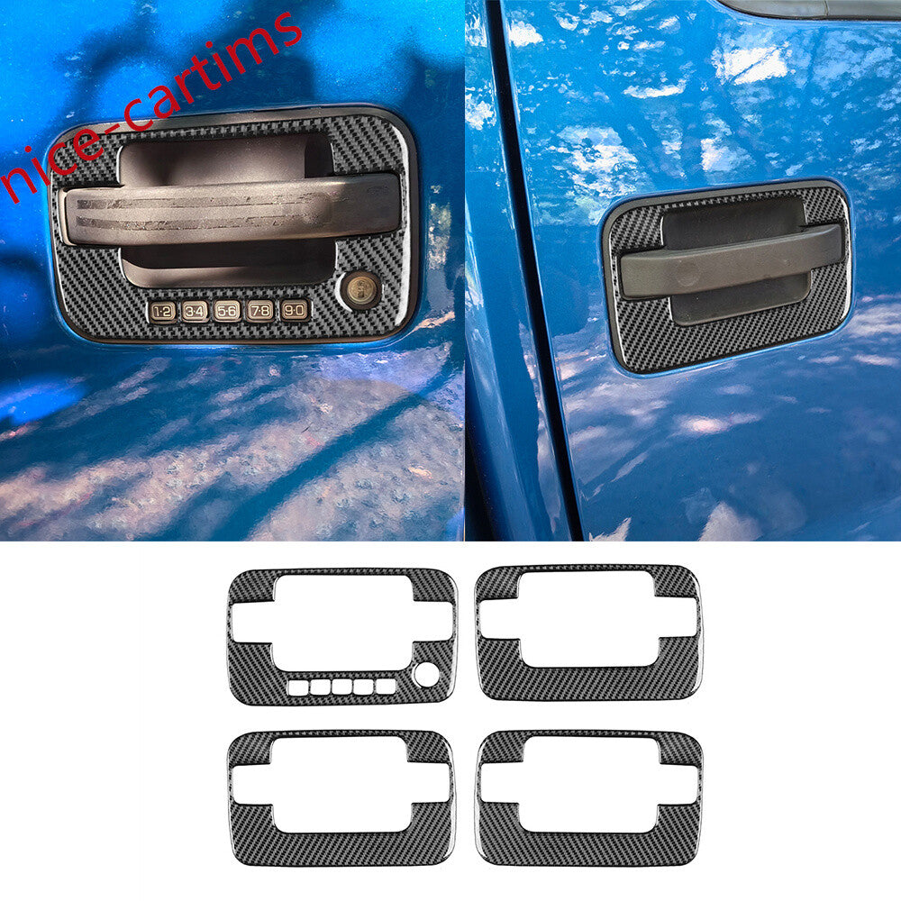 4¡ÁCarbon Fiber Exterior Side Door Handle Bowl Panel Trim for Ford F150 2009-2014