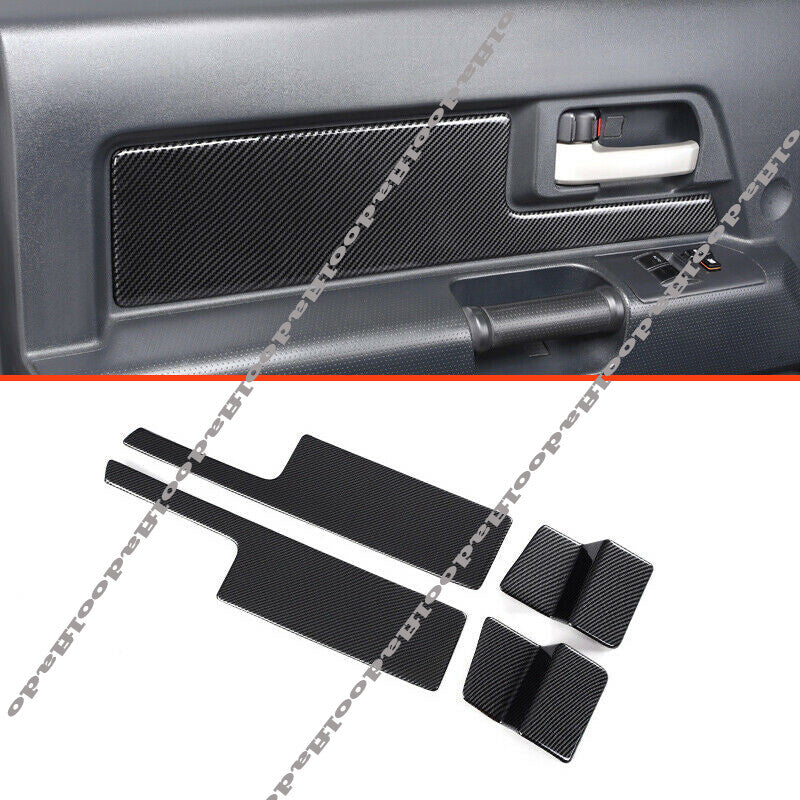 for Toyota FJ Cruiser 2006-2021 Carbon Fiber Inner Door Panel Molding Cover Trim