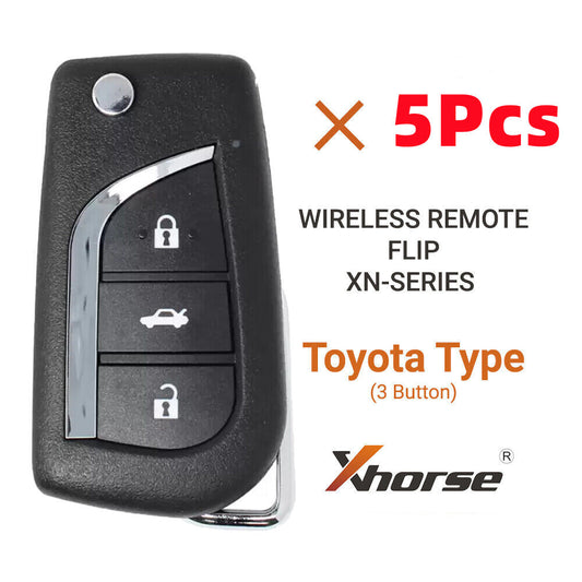 5Pcs XNTO00EN Wireless Remote Key for Toyota Flip Style 3 Buttons HK