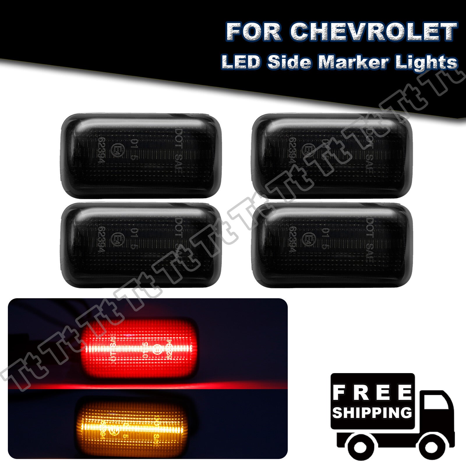 Suitable for 15-23 for Chevrolet Silverado for GMC for Sierra 3500HD dual fender side marker lights