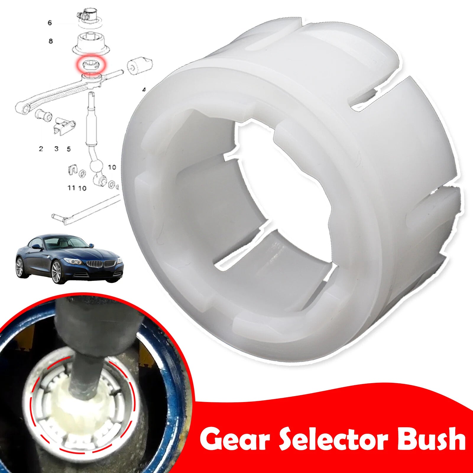Gear Selector Bush for BMW E90 E91 E92 Manual Trans Shift Lever Tower Bearing