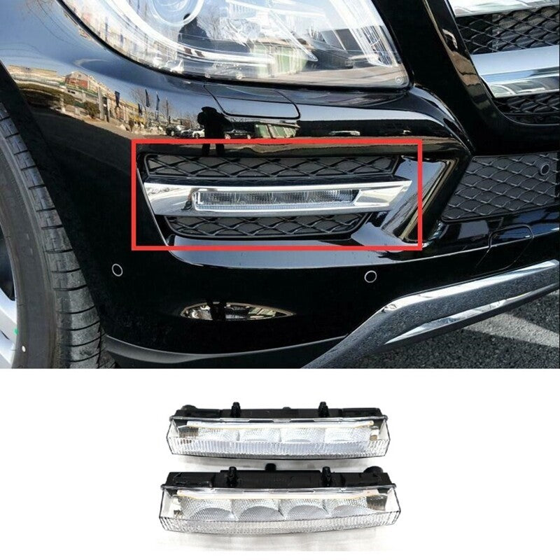 1. Dual front LED daytime running lights for Mercedes-Benz GL AMG 0999068201+0999068101