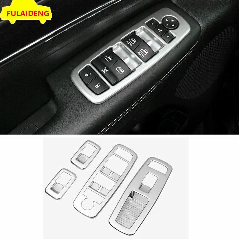 4x for Jeep Grand Cherokee 2014-2020 Matte Door Armrest Window Switch Cover Trim