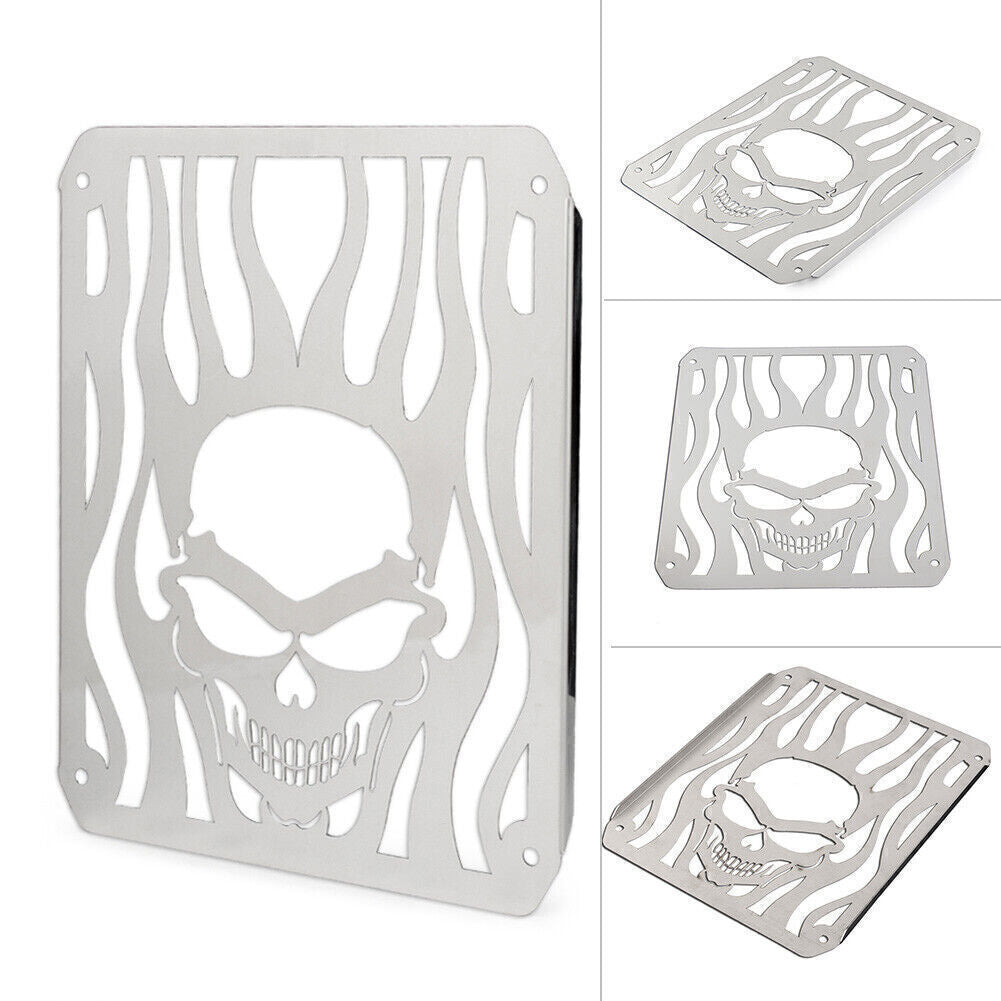 Skull Radiator Grill Guard Cover Chrome for Kawasaki Vulcan VN400 VN800 1995-06